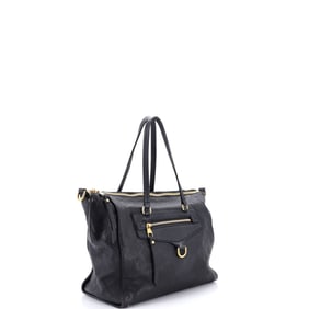 Louis Vuitton Lumineuse Handbag Monogram Empreinte Leather PM Blue