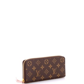 Louis Vuitton Clemence Wallet Monogram Canvas Brown