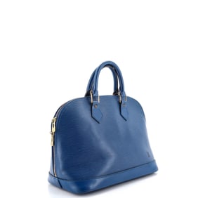 Louis Vuitton Vintage Alma Handbag Epi Leather PM Blue