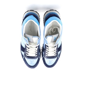 Louis Vuitton Men's Run Away Sneakers Monogram Canvas and Suede Blue