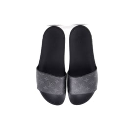 Louis Vuitton Men's Waterfront Mule Sandals Monogram Rubber Black