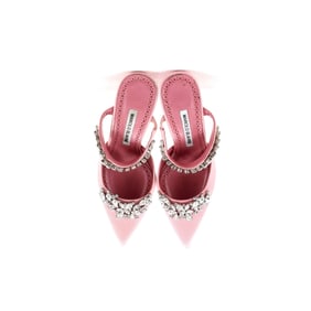 Manolo Blahnik Women's Lurum Heeled Mules Satin 90 Pink