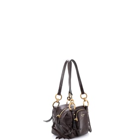 Prada Dangle Top Handle Bag Leather Mini Brown