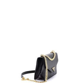 Prada Envelope Flap Chain Shoulder bag Saffiano Leather Small Black