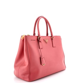 Prada Double Zip Lux Tote Saffiano Leather Large Pink