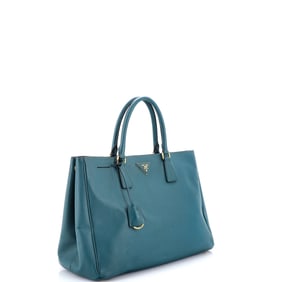 Prada Lux Open Tote Saffiano Leather Large Blue