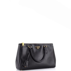 Prada Double Zip Lux Tote Saffiano Leather Small Black