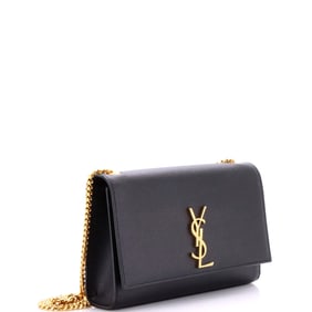Saint Laurent Classic Monogram Crossbody Bag Grainy Leather Medium Black