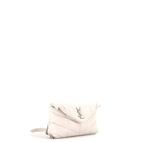 Saint Laurent Loulou Puffer Shoulder Bag Quilted Leather Mini Neutral