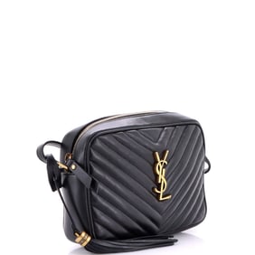 Saint Laurent Lou Camera Bag Matelasse Chevron Leather Small Black