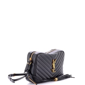 Saint Laurent Lou Camera Bag Matelasse Chevron Leather Small Black