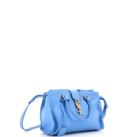 Saint Laurent Monogram Cabas Leather Baby Blue
