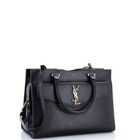 Saint Laurent Uptown Tote Leather Medium Black