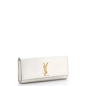 Saint Laurent Classic Monogram Clutch Metallic Calfskin Long Gold