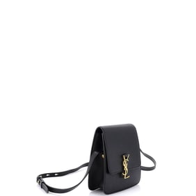 Saint Laurent Kaia Flap Satchel Leather North South Black