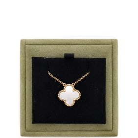 Van Cleef & Arpels Vintage Alhambra Pendant Necklace 18K Yellow Gold and Mother of Pearl Yellow Gold
