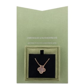 Van Cleef & Arpels Vintage Alhambra Pendant Necklace 18K Rose Gold and Grey Mother of Pearl Rose
