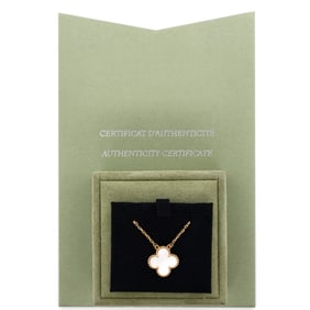 Van Cleef & Arpels Vintage Alhambra Pendant Necklace 18K Yellow Gold and Mother of Pearl Yellow Gold