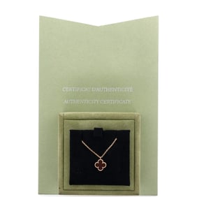 Van Cleef & Arpels Sweet Alhambra Pendant Necklace 18K Rose Gold and Carnelian Rose Gold