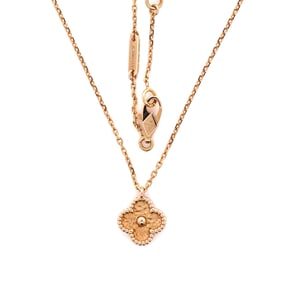 Van Cleef & Arpels Sweet Alhambra Pendant Necklace 18K Rose Gold Rose Gold