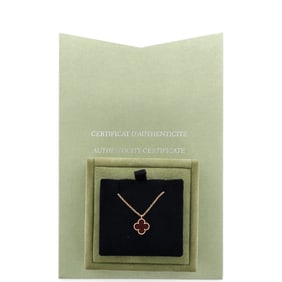 Van Cleef & Arpels Sweet Alhambra Pendant Necklace 18K Rose Gold and Carnelian Rose Gold