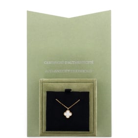 Van Cleef & Arpels Sweet Alhambra Pendant Necklace 18K Yellow Gold and Mother of Pearl Yellow Gold