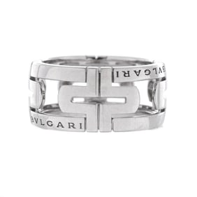 Bvlgari Parentesi Band Ring 18K White Gold 11mm