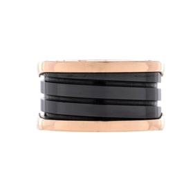 Bvlgari B.Zero1 Three Band Ring 18K Rose Gold and Ceramic
