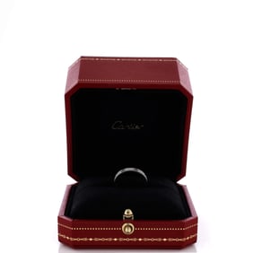 Cartier Love Wedding Band Pave Diamonds Ring 18K White Gold and Diamonds Small