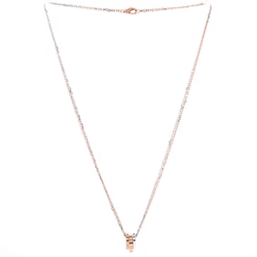 Cartier Love 3 Ring Pendant Necklace 18K Rose Gold and 18K White Gold with 6 Diamonds