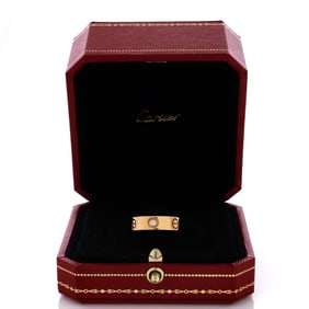 Cartier Love 3 Diamonds Band Ring 18K Yellow Gold with Diamonds