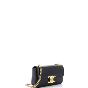 Celine Triomphe Chain Shoulder Bag Leather Small