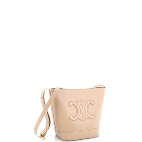 Celine Cuir Triomphe Bucket Bag Leather Small