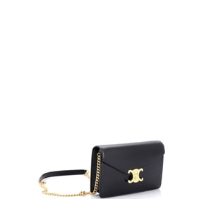Celine Margo Triomphe Wallet on Chain Leather