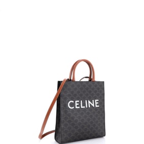 Celine Vertical Cabas Tote Triomphe Coated Canvas Small
