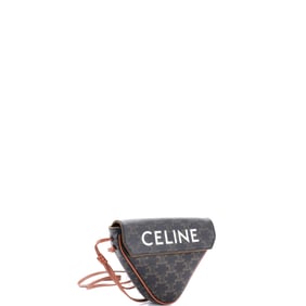 Celine Triangle Crossbody Bag Triomphe Coated Canvas Mini