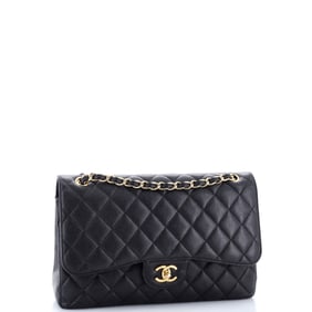 Chanel Classic Double Flap Bag Quilted Caviar Jumbo