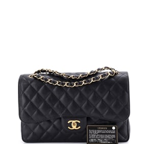 Chanel Classic Double Flap Bag Quilted Caviar Jumbo