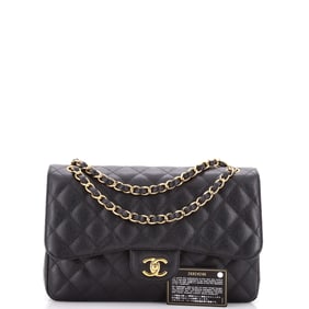 Chanel Classic Double Flap Bag Quilted Caviar Jumbo