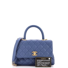 Chanel Coco Top Handle Bag Quilted Caviar Mini