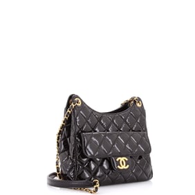 Chanel Wavy CC Hobo Quilted Crumpled Calfskin Medium
