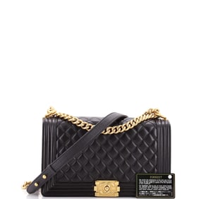 Chanel Boy Flap Bag Quilted Lambskin New Medium