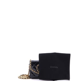 Chanel Heart Chain Flap Bag Quilted Patent Mini