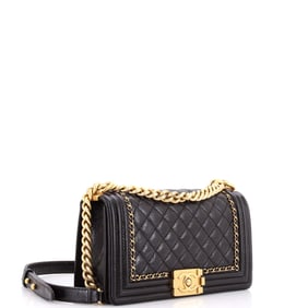 Chanel Jacket Boy Flap Bag Quilted Aged Calfskin Old Medium