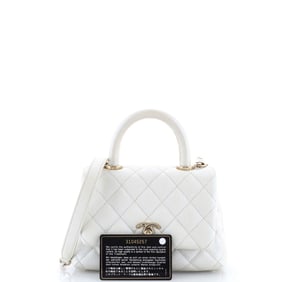Chanel Coco Top Handle Bag Quilted Iridescent Caviar Extra Mini