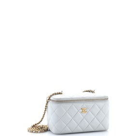 Chanel Pearl Crush Vanity Case with Chain Quilted Lambskin Small