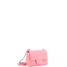 Chanel Square Classic Single Flap Bag Quilted Lambskin Mini