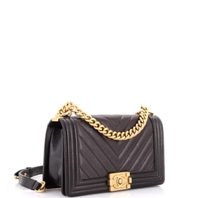 Chanel Boy Flap Bag Chevron Caviar Old Medium