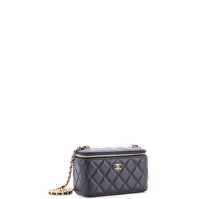 Chanel Pearl Crush Vanity Case with Chain Quilted Lambskin Small