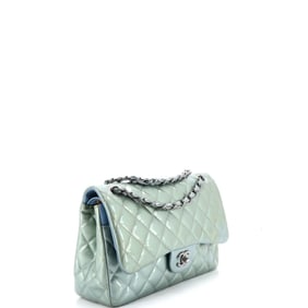 Chanel Classic Double Flap Bag Quilted Patent Jumbo